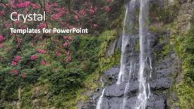  Presentation with waterfall - PPT theme having beautiful-waterfall-mountain-in-wulai background and a dark gray colored foreground