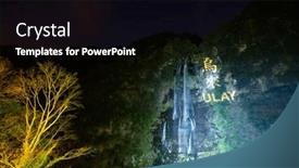  Presentation with waterfall - PPT theme having beautiful-waterfall-mountain-in-wulai background and a black colored foreground
