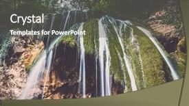  Presentation with waterfall - Slide deck enhanced with beautiful-waterfall-on-a-mountain background and a dark gray colored foreground