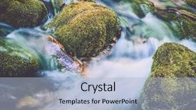  Presentation with waterfall - Slide set consisting of beautiful-waterfall-on-a-mountain background and a light blue colored foreground