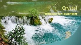  Presentation with waterfalls - Slide deck with plitvice lakes national park background and a tawny brown colored foreground