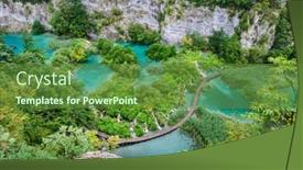  Presentation with waterfalls - Amazing theme having plitvice lakes national park backdrop and a tawny brown colored foreground