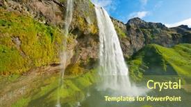  Presentation with waterfalls - PPT theme featuring beautiful waterfalls on the iceland background and a tawny brown colored foreground