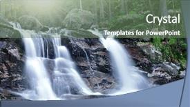  Presentation with waterfalls - Presentation consisting of beautiful waterfalls rissloch in the bavarian forest-germany background and a ocean colored foreground