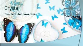  Presentation with bride and groom at wedding - Presentation theme enhanced with beautiful wedding accessories background and a cool aqua colored foreground