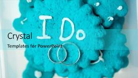  Presentation with wedding invitation - Presentation having beautiful wedding accessories background and a cyan colored foreground