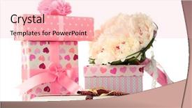  Presentation with flower wedding - Audience pleasing presentation design consisting of beautiful wedding bouquet and gift backdrop and a lemonade colored foreground