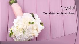  Presentation with wedding - Colorful PPT theme enhanced with beautiful wedding bouquet on wooden backdrop and a lemonade colored foreground