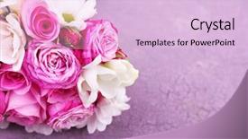  Presentation with wedding - Colorful presentation theme enhanced with beautiful wedding bouquet on wooden backdrop and a lemonade colored foreground