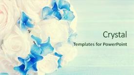  Presentation with wedding roses - Presentation theme having beautiful wedding bouquet with roses background and a soft green colored foreground