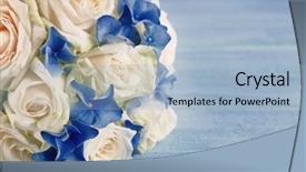  Presentation with blue rose - Amazing slide deck having beautiful wedding bouquet with roses backdrop and a light blue colored foreground