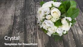  Presentation with rustic wedding - Cool new PPT theme with beautiful wedding bridal bouquet backdrop and a dark gray colored foreground