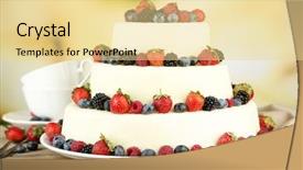  Presentation with philippine wedding history - Slides featuring beautiful wedding cake with berries background and a blonde colored foreground