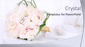  Presentation with wedding - Amazing slide deck having beautiful-wedding-composition-with-bouquet backdrop and a sky blue colored foreground