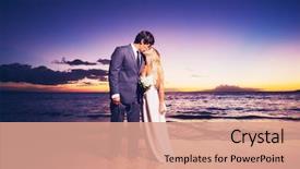  Presentation with beach wedding - Audience pleasing presentation theme consisting of beautiful wedding couple bride backdrop and a coral colored foreground