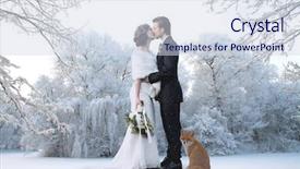  Presentation with winter - Cool new slides with beautiful wedding couple on their backdrop and a sky blue colored foreground