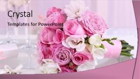  Presentation with wedding - Presentation theme enhanced with beautiful wedding still life background and a lemonade colored foreground