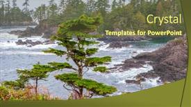  Presentation with vancouver - PPT theme with beautiful-westcoast-beach-in-tofino background and a tawny brown colored foreground