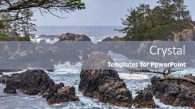  Presentation with vancouver - Colorful slide set enhanced with beautiful-westcoast-beach-in-tofino backdrop and a light blue colored foreground