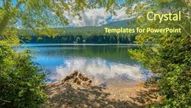  Presentation with canada - Beautiful presentation design featuring beautiful westwood lake in canada backdrop and a tawny brown colored foreground