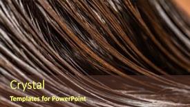  Presentation with long hair - Presentation theme enhanced with beautiful-wet-long-hair background and a tawny brown colored foreground
