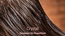  Presentation with hair care - Presentation theme with beautiful-wet-long-hair background and a  colored foreground