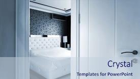  Presentation with open door - Cool new PPT theme with beautiful white bedroom's open door backdrop and a lemonade colored foreground