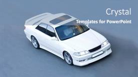  Presentation with spirit - Cool new PPT theme with beautiful-white-car-sportscar backdrop and a teal colored foreground