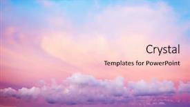  Presentation with pink sky - PPT theme having beautiful white clouds background and a lemonade colored foreground