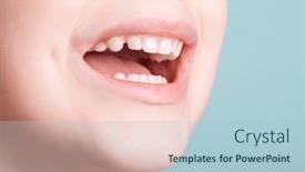  Presentation with baby teeth - PPT layouts featuring beautiful-white-healthy-baby-teeth background and a light blue colored foreground