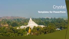  Presentation with western - Cool new theme with beautiful-white-hsinbyume-pagoda backdrop and a light blue colored foreground