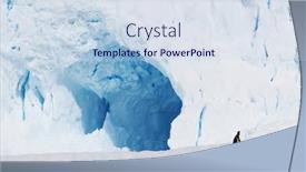  Presentation with antarctic - Amazing PPT theme having beautiful white icy hill with cave in antarctic backdrop and a sky blue colored foreground
