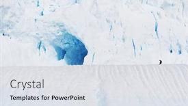  Presentation with antarctic - Audience pleasing slides consisting of beautiful white icy hill with cave in antarctic backdrop and a sky blue colored foreground