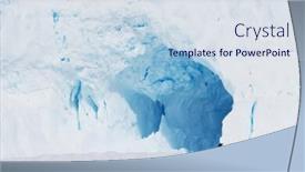  Presentation with antarctic - PPT theme having beautiful white icy hill with cave in antarctic background and a sky blue colored foreground