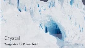  Presentation with antarctic - Theme featuring beautiful white icy hill with cave in antarctic background and a sky blue colored foreground