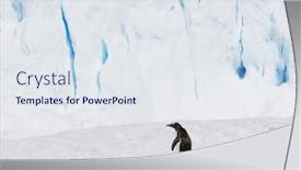  Presentation with antarctic - Cool new theme with beautiful white icy hill with cave in antarctic backdrop and a sky blue colored foreground