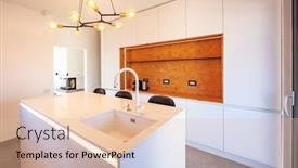  Presentation with stainless steel - Colorful slide set enhanced with beautiful-white-modern-kitchen backdrop and a lemonade colored foreground