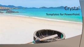  Presentation with beach wedding heart on sand - Amazing slides having beautiful white sand beach vietnamese backdrop and a light blue colored foreground