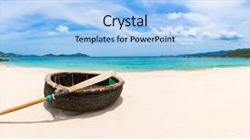  Presentation with white sand - PPT layouts enhanced with beautiful white sand beach vietnamese background and a light blue colored foreground