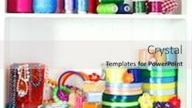  Presentation with thread - Amazing slide deck having beautiful-white-shelves-with-thread backdrop and a lemonade colored foreground