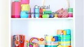  Presentation with thread - PPT theme enhanced with beautiful white shelves with thread and material for handicrafts background and a sky blue colored foreground