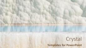  Presentation with turquoise - Presentation design with beautiful-white-travertine-terrace background and a lemonade colored foreground