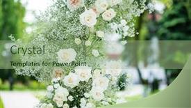 Presentation with white wedding - Presentation theme featuring beautiful-white-wedding-arch-decorated background and a mint green colored foreground