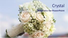  Presentation with white wedding - Slide set featuring beautiful white wedding bouquet background and a sky blue colored foreground