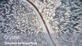  Presentation with winter forest - Slide deck consisting of beautiful-winter-forest-and-road background and a gray colored foreground