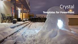  Presentation with garden - Slide set enhanced with beautiful-winter-garden-terrace background and a dark gray colored foreground