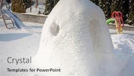  Presentation with sunny winter day the snow - Presentation theme enhanced with beautiful-winter-garden-with-snow background and a sky blue colored foreground