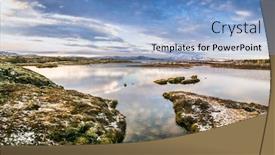  Presentation with iceland - Colorful presentation theme enhanced with beautiful-winter-icelandic-landscape backdrop and a light blue colored foreground