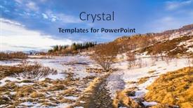 Presentation with iceland - Slide deck having beautiful-winter-icelandic-landscape background and a light blue colored foreground