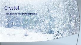  Presentation with winter storm - Slide deck enhanced with beautiful winter landscape during snow background and a sky blue colored foreground